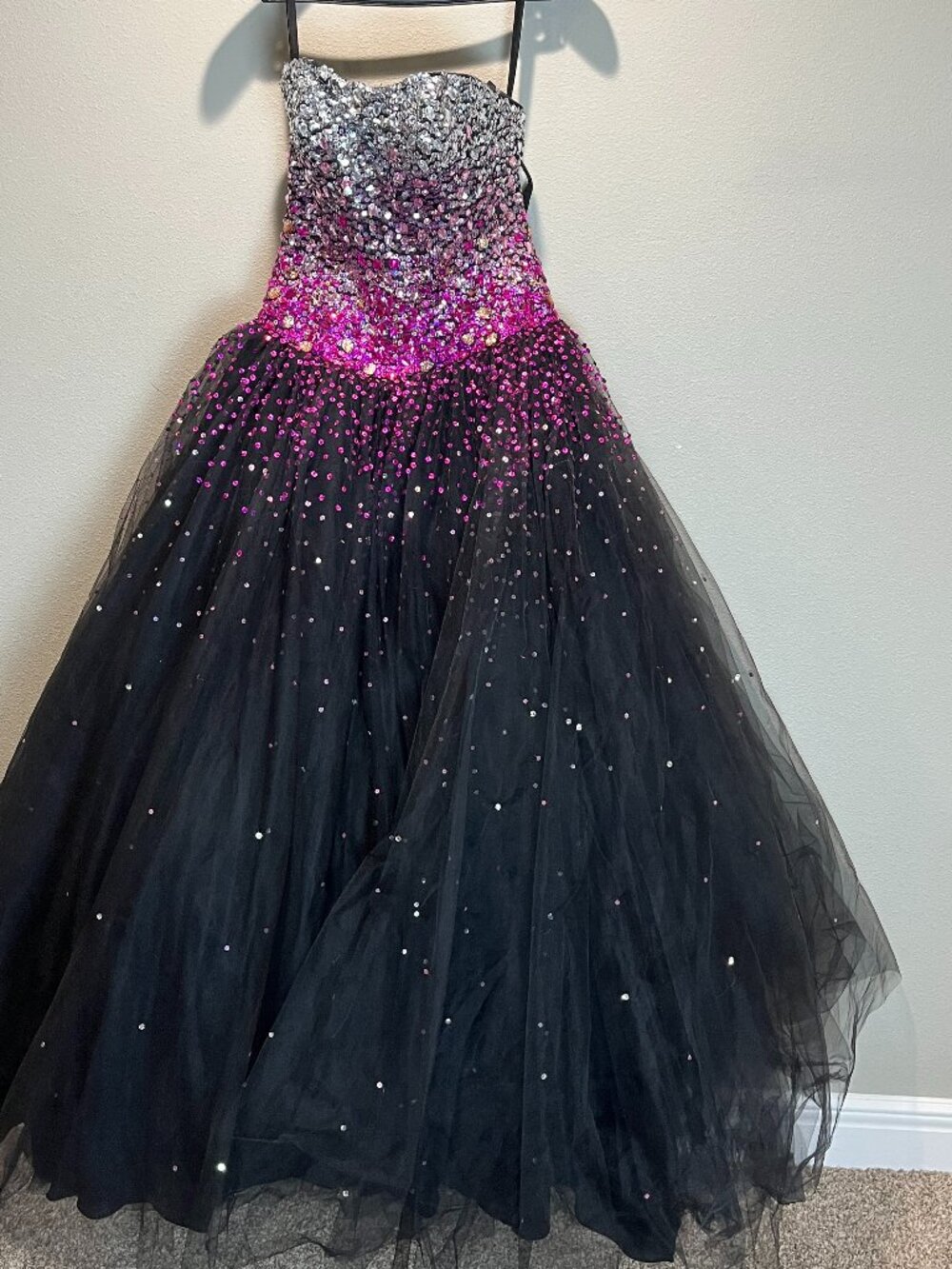 Morilee Paparazzi Prom Dress Ballgown formal gown Black Pink 95128 Size 0